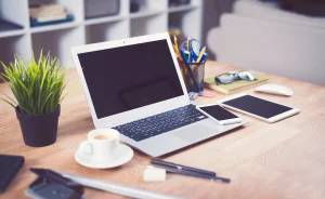 home office storage with closed cabinets keeping workspace organized