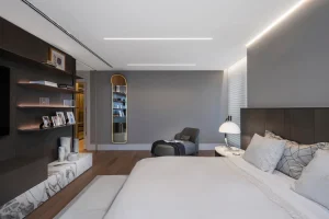minimalist bedroom with simple design and refined visual balance