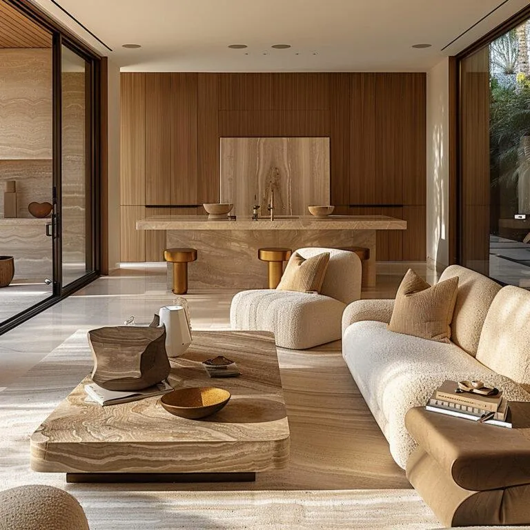 Modern-interior-with-travertine-stone-natural-wood-and-timeless-neutral-furnishings