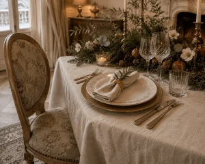 Crystal-glassware-reflecting-candlelight-on-a-European-winter-Christmas-table